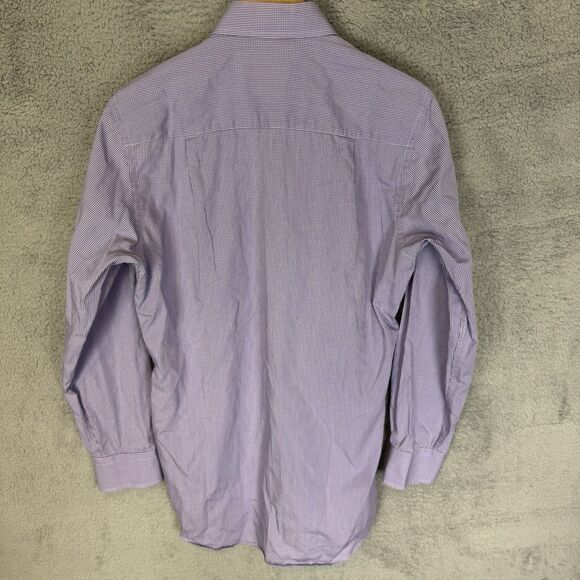S David Donahue Shirt Mens 15.5 32/33 Purple Long Sleeve Button Up Dress - Picture 7 of 8